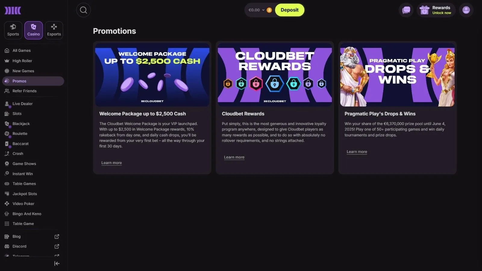 Cloudbet Casino Обзор 2026 preview 5