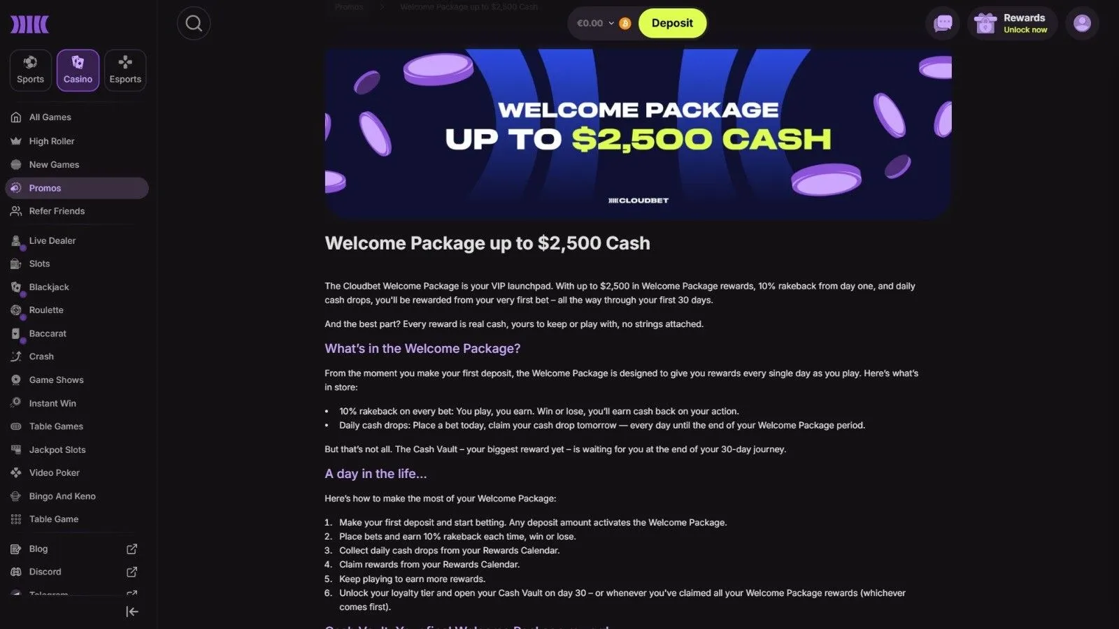 Cloudbet Casino Обзор 2026 preview 3