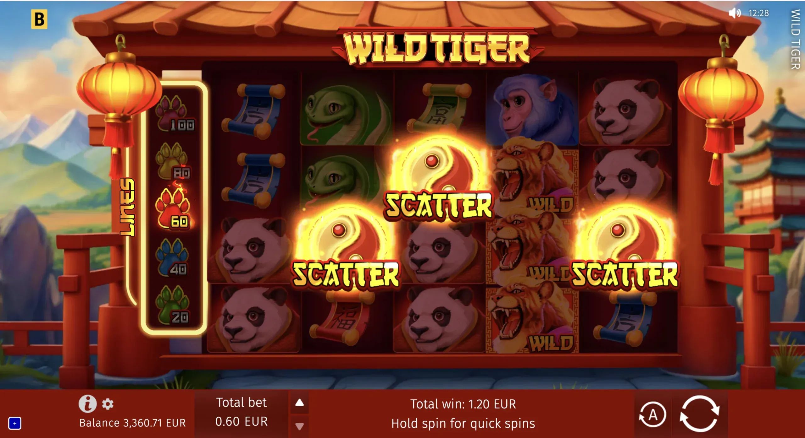 Wild Tiger Review - RTP, Line Choice and Scatter Pays preview 3