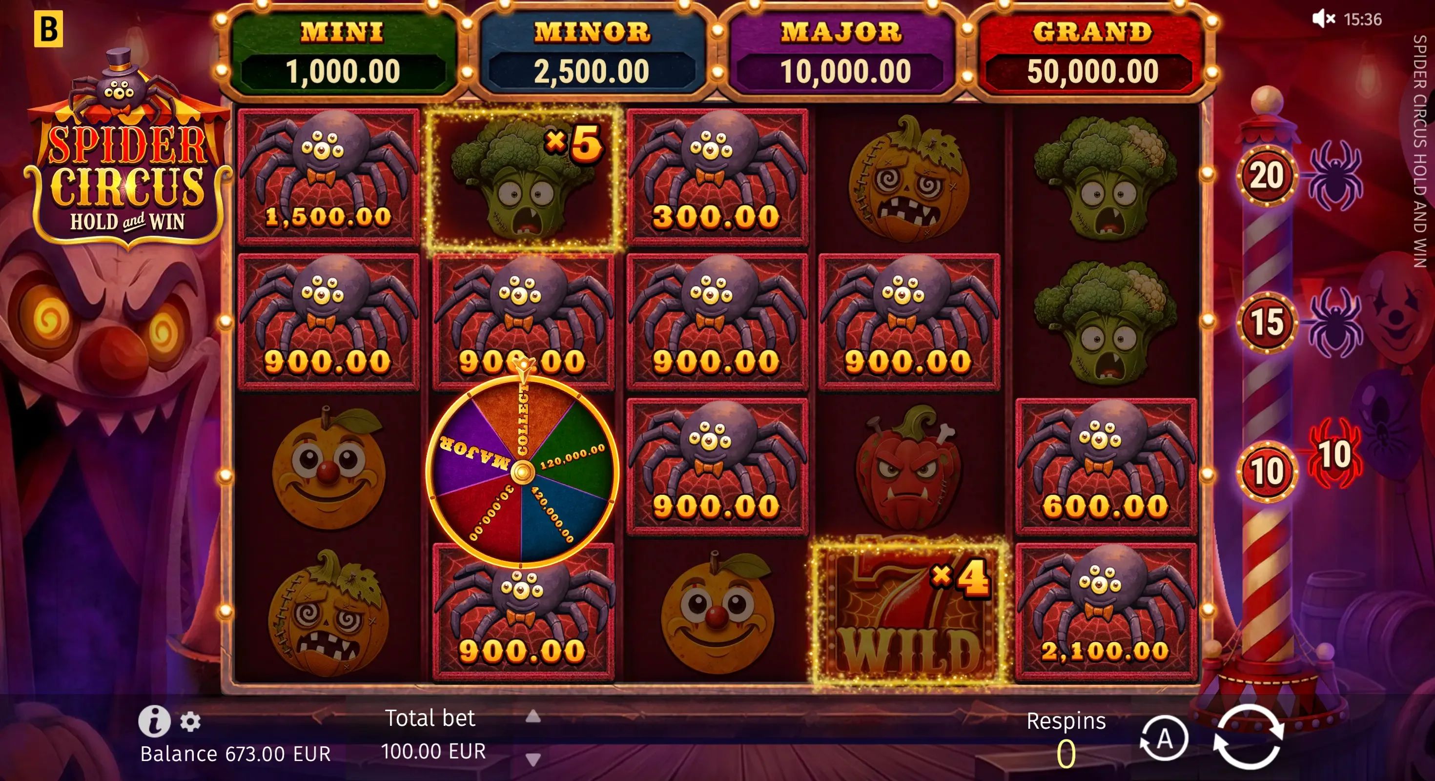 Spider Circus Hold and Win Review - RTP and Spider Bonus preview 3