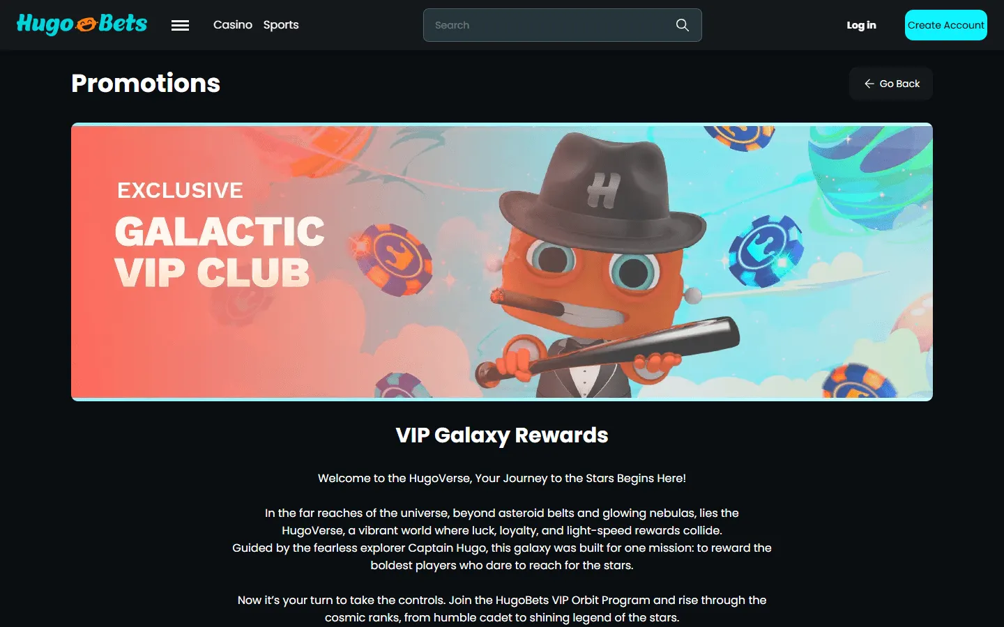 HugoBets VIP Galaxy programme