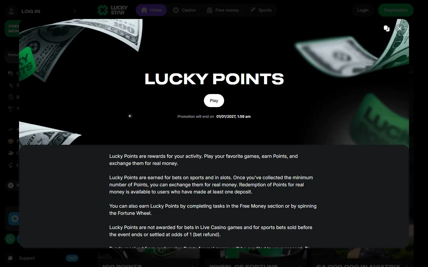 Lucky Star Points loyalty programme terms